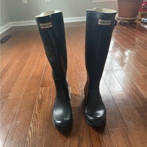 Hunter Classic Black Waterproof Boots US Size 8 women’s